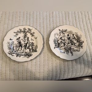 Black and White toile plates
